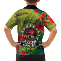 Cook Islands ANDAC Day Family Matching Puletasi and Hawaiian Shirt Honor and Remember Soliders-Forever in My Thoughts Grunge Style