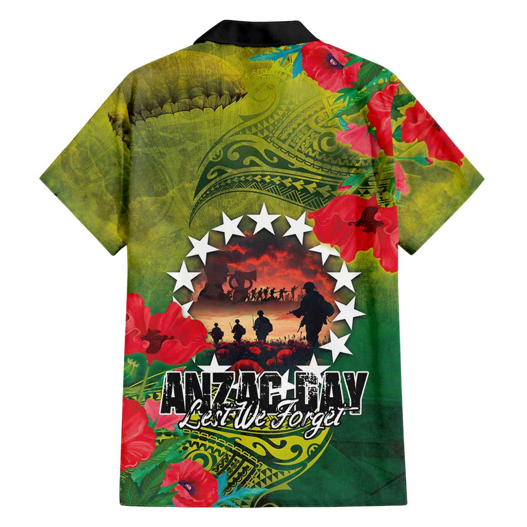 Cook Islands ANDAC Day Family Matching Tank Maxi Dress and Hawaiian Shirt Honor and Remember Soliders-Forever in My Thoughts Grunge Style LT03 - Polynesian Pride