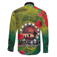 Cook Islands ANDAC Day Family Matching Tank Maxi Dress and Hawaiian Shirt Honor and Remember Soliders-Forever in My Thoughts Grunge Style LT03 - Polynesian Pride