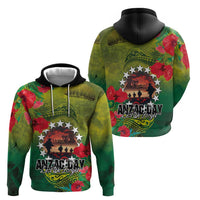 Cook Islands ANDAC Day Hoodie Honor and Remember Soliders-Forever in My Thoughts Grunge Style LT03 - Polynesian Pride