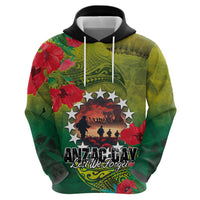 Cook Islands ANDAC Day Hoodie Honor and Remember Soliders-Forever in My Thoughts Grunge Style LT03 - Polynesian Pride