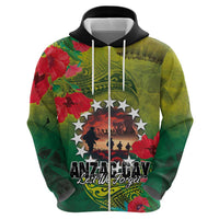Cook Islands ANDAC Day Hoodie Honor and Remember Soliders-Forever in My Thoughts Grunge Style LT03 - Polynesian Pride