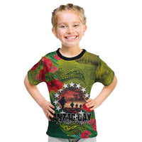 Cook Islands ANDAC Day Kid T Shirt Honor and Remember Soliders-Forever in My Thoughts Grunge Style