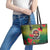 Cook Islands ANDAC Day Leather Tote Bag Honor and Remember Soliders-Forever in My Thoughts Grunge Style