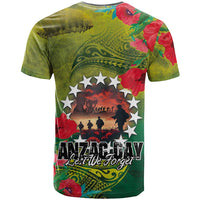 Cook Islands ANDAC Day T Shirt Honor and Remember Soliders-Forever in My Thoughts Grunge Style