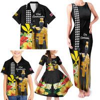 Hawaii King Kamehameha Day Family Matching Tank Maxi Dress and Hawaiian Shirt Kanaka Maoli Hibiscus Flower and Kakau Pattern LT03 - Polynesian Pride
