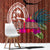 Chamorro Biba Guam Window Curtain Latte Stone Tribal and Hibiscus Flower Tapa Pattern