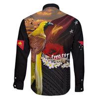 Papua New Guinea Remembrance Day Family Matching Long Sleeve Bodycon Dress and Hawaiian Shirt Bird of Paradise Plumeria Flower and Polynesian Pattern LT03 - Polynesian Pride