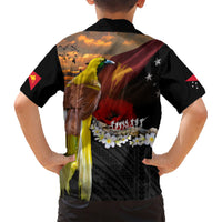 Papua New Guinea Remembrance Day Family Matching Short Sleeve Bodycon Dress and Hawaiian Shirt Bird of Paradise Plumeria Flower and Polynesian Pattern LT03 - Polynesian Pride
