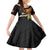 Papua New Guinea Remembrance Day Kid Short Sleeve Dress Bird of Paradise Plumeria Flower and Polynesian Pattern