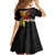 Papua New Guinea Remembrance Day Kid Short Sleeve Dress Bird of Paradise Plumeria Flower and Polynesian Pattern