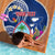Personalised Guam Liberation Beach Blanket Latte Stone and Guahan Seal Jungle Flower