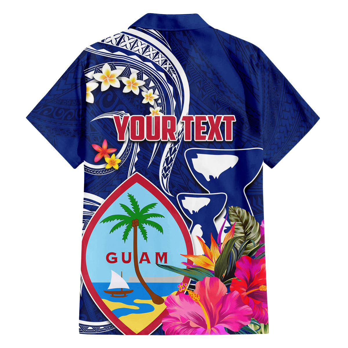 Personalised Guam Liberation Family Matching Off The Shoulder Long Sleeve Dress and Hawaiian Shirt Latte Stone and Guahan Seal Jungle Flower LT03 - Polynesian Pride