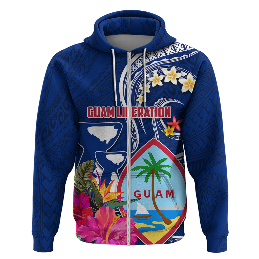 Guam Liberation Hoodie Latte Stone and Guahan Seal Jungle Flower