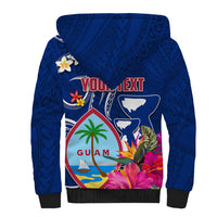 Guam Liberation Sherpa Hoodie Latte Stone and Guahan Seal Jungle Flower