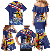 Hawaii King Kamehameha Day Family Matching Mermaid Dress and Hawaiian Shirt Lei Sea Waves Polynesian Tapa Pattern LT03 - Polynesian Pride