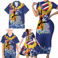 Hawaii King Kamehameha Day Family Matching Short Sleeve Bodycon Dress and Hawaiian Shirt Lei Sea Waves Polynesian Tapa Pattern LT03 - Polynesian Pride