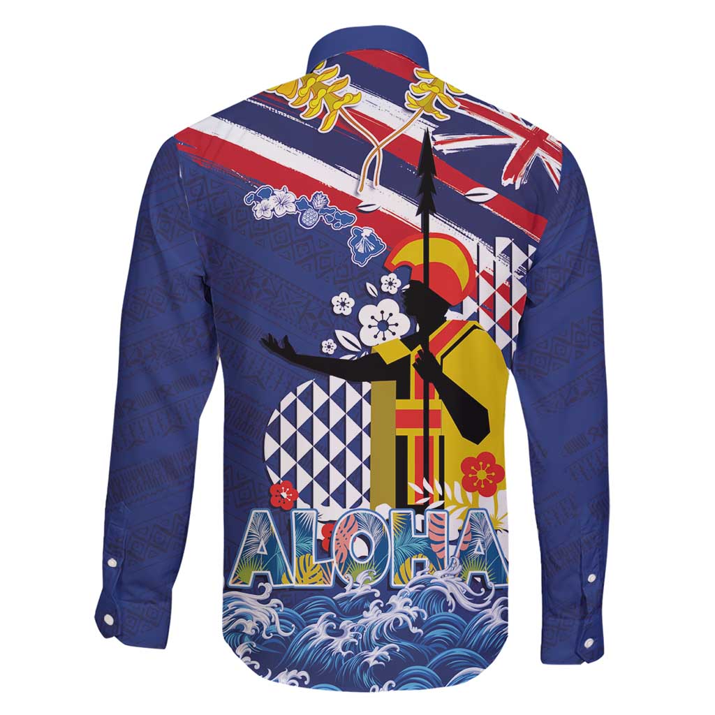 Hawaii King Kamehameha Day Family Matching Short Sleeve Bodycon Dress and Hawaiian Shirt Lei Sea Waves Polynesian Tapa Pattern LT03 - Polynesian Pride