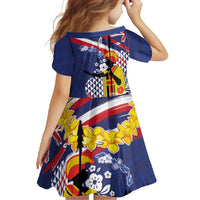 Hawaii King Kamehameha Day Family Matching Summer Maxi Dress and Hawaiian Shirt Lei Sea Waves Polynesian Tapa Pattern LT03 - Polynesian Pride