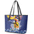 Hawaii King Kamehameha Day Leather Tote Bag Lei Sea Waves Polynesian Tapa Pattern
