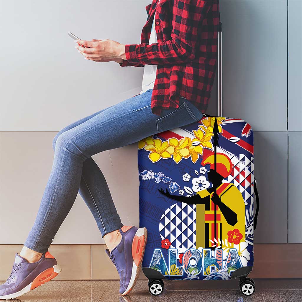 Hawaii King Kamehameha Day Luggage Cover Lei Sea Waves Polynesian Tapa Pattern LT03 - Polynesian Pride