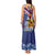 Hawaii King Kamehameha Day Tank Maxi Dress Lei Sea Waves Polynesian Tapa Pattern