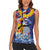 Hawaii King Kamehameha Day Women Sleeveless Polo Shirt Lei Sea Waves Polynesian Tapa Pattern