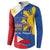 Philippines Independence Day Button Sweatshirt Araw ng Kalayaan Polynesian Sun and YAKAN Pattern