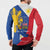 Philippines Independence Day Button Sweatshirt Araw ng Kalayaan Polynesian Sun and YAKAN Pattern