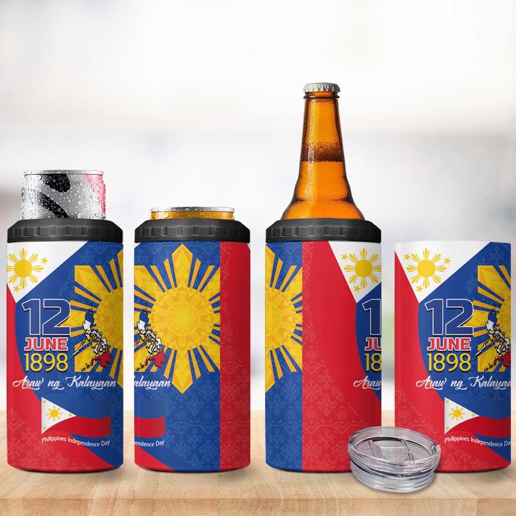 Philippines Independence Day 4 in 1 Can Cooler Tumbler Araw ng Kalayaan Polynesian Sun and YAKAN Pattern LT03 - Polynesian Pride