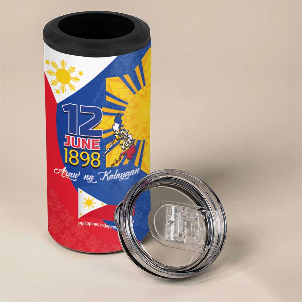 Philippines Independence Day 4 in 1 Can Cooler Tumbler Araw ng Kalayaan Polynesian Sun and YAKAN Pattern LT03 - Polynesian Pride