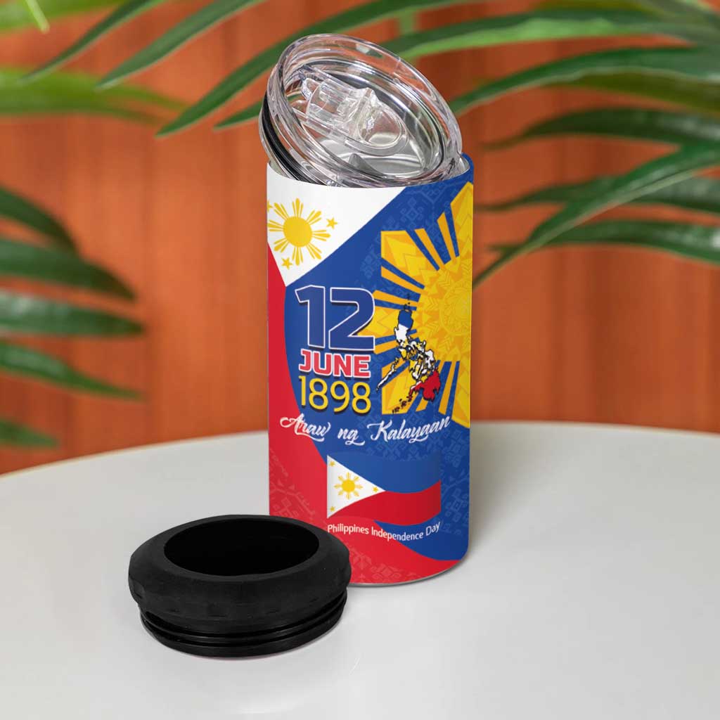 Philippines Independence Day 4 in 1 Can Cooler Tumbler Araw ng Kalayaan Polynesian Sun and YAKAN Pattern LT03 - Polynesian Pride