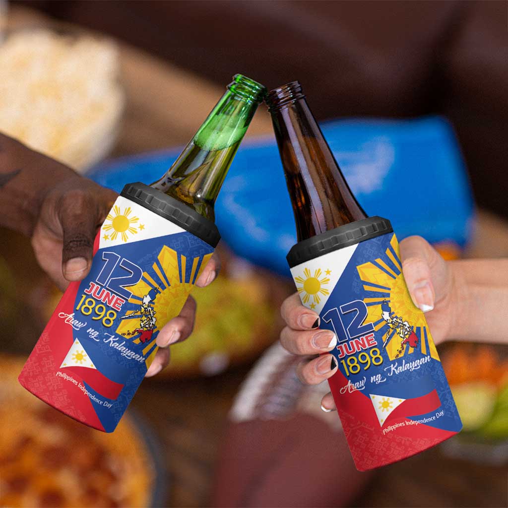 Philippines Independence Day 4 in 1 Can Cooler Tumbler Araw ng Kalayaan Polynesian Sun and YAKAN Pattern LT03 - Polynesian Pride