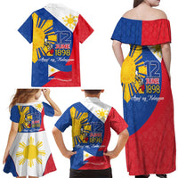 Philippines Independence Day Family Matching Off Shoulder Maxi Dress and Hawaiian Shirt Araw ng Kalayaan Polynesian Sun and YAKAN Pattern LT03 - Polynesian Pride