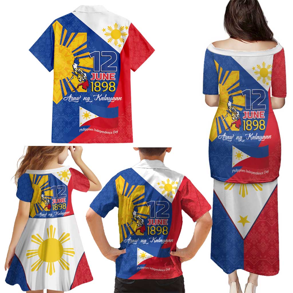 Philippines Independence Day Family Matching Puletasi and Hawaiian Shirt Araw ng Kalayaan Polynesian Sun and YAKAN Pattern LT03 - Polynesian Pride