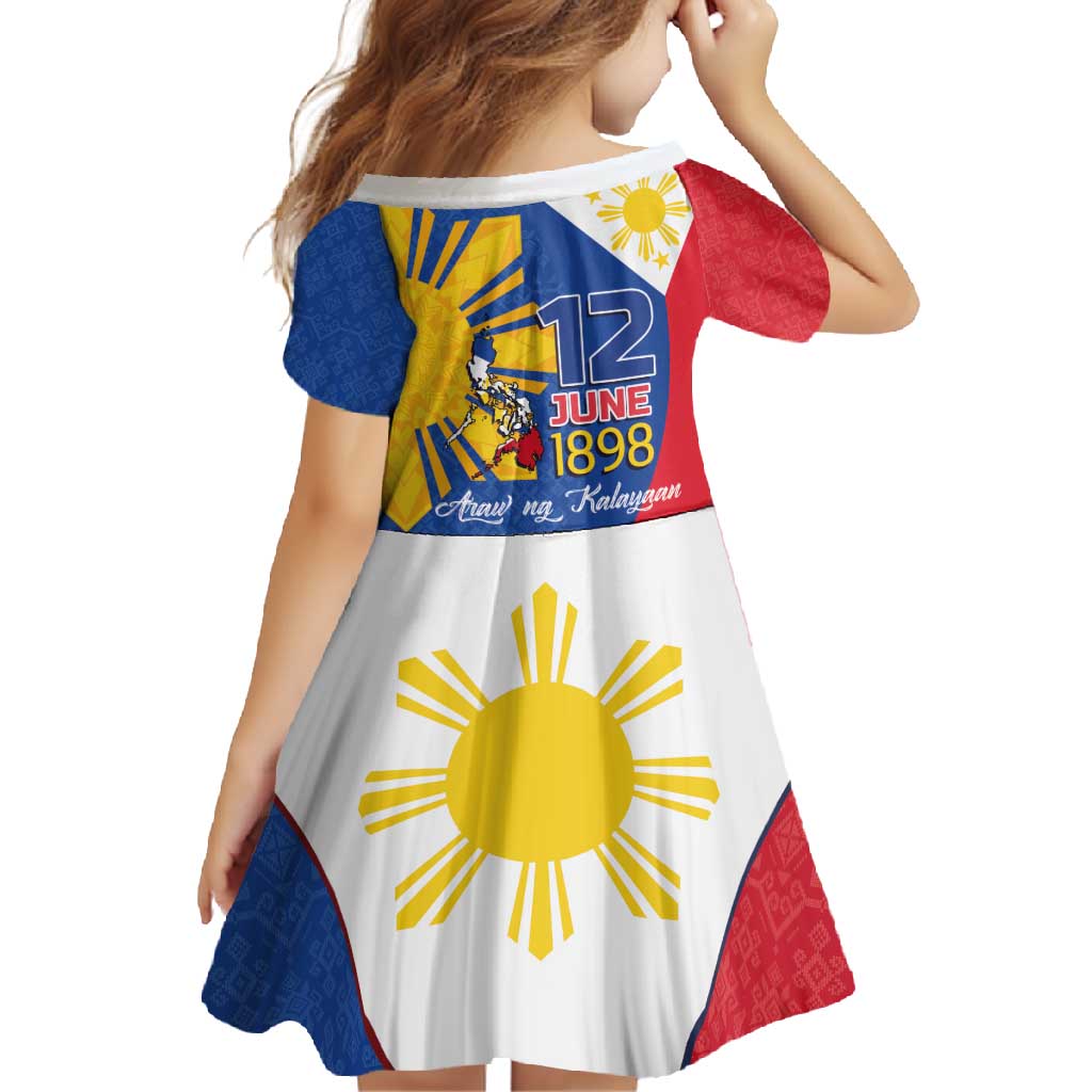 Philippines Independence Day Family Matching Short Sleeve Bodycon Dress and Hawaiian Shirt Araw ng Kalayaan Polynesian Sun and YAKAN Pattern LT03 - Polynesian Pride