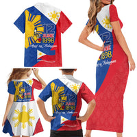 Philippines Independence Day Family Matching Short Sleeve Bodycon Dress and Hawaiian Shirt Araw ng Kalayaan Polynesian Sun and YAKAN Pattern LT03 - Polynesian Pride