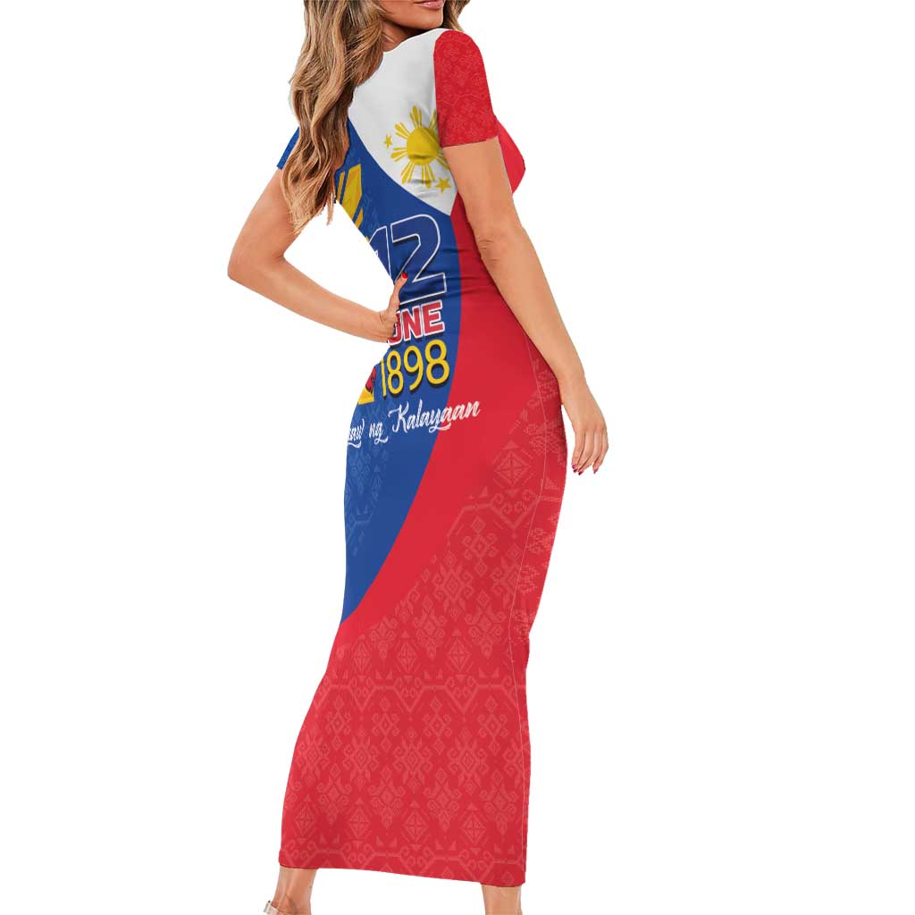 Philippines Independence Day Family Matching Short Sleeve Bodycon Dress and Hawaiian Shirt Araw ng Kalayaan Polynesian Sun and YAKAN Pattern LT03 - Polynesian Pride