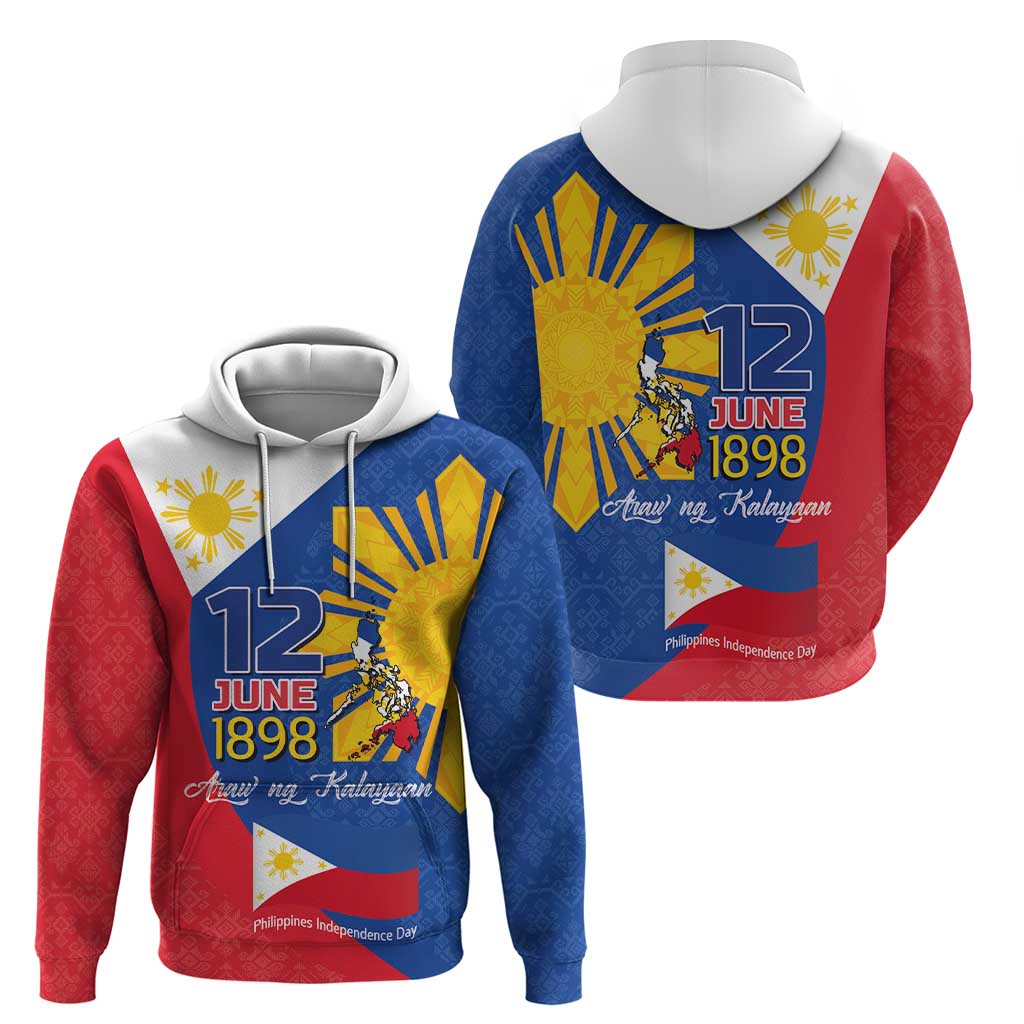 Philippines Independence Day Hoodie Araw ng Kalayaan Polynesian Sun and YAKAN Pattern LT03 - Polynesian Pride