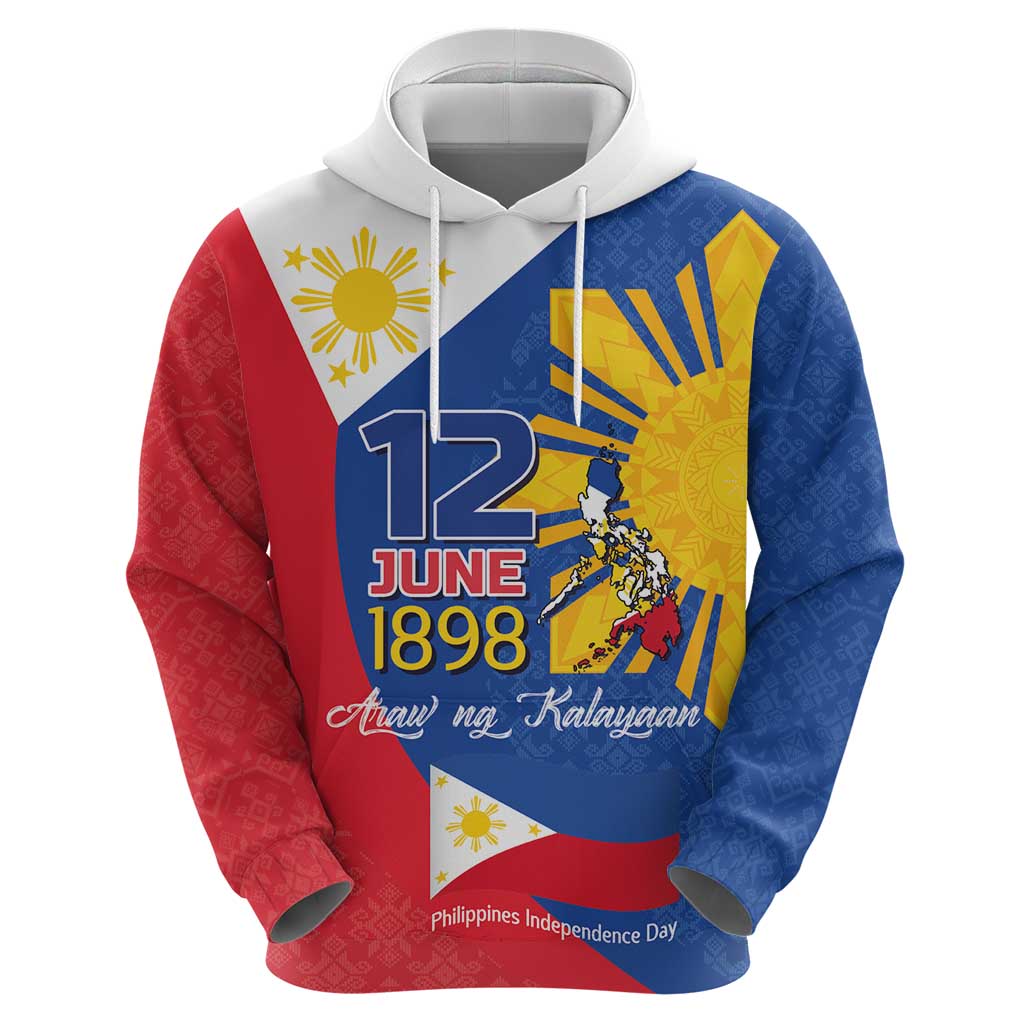 Philippines Independence Day Hoodie Araw ng Kalayaan Polynesian Sun and YAKAN Pattern LT03 - Polynesian Pride