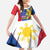 Philippines Independence Day Kid Short Sleeve Dress Araw ng Kalayaan Polynesian Sun and YAKAN Pattern