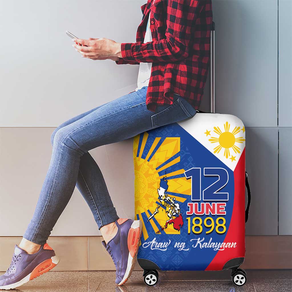 Philippines Independence Day Luggage Cover Araw ng Kalayaan Polynesian Sun and YAKAN Pattern LT03 - Polynesian Pride