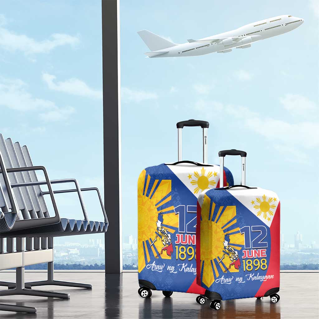 Philippines Independence Day Luggage Cover Araw ng Kalayaan Polynesian Sun and YAKAN Pattern LT03 - Polynesian Pride