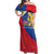 Philippines Independence Day Off Shoulder Maxi Dress Araw ng Kalayaan Polynesian Sun and YAKAN Pattern