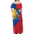 Philippines Independence Day Off Shoulder Maxi Dress Araw ng Kalayaan Polynesian Sun and YAKAN Pattern