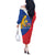 Philippines Independence Day Off The Shoulder Long Sleeve Dress Araw ng Kalayaan Polynesian Sun and YAKAN Pattern