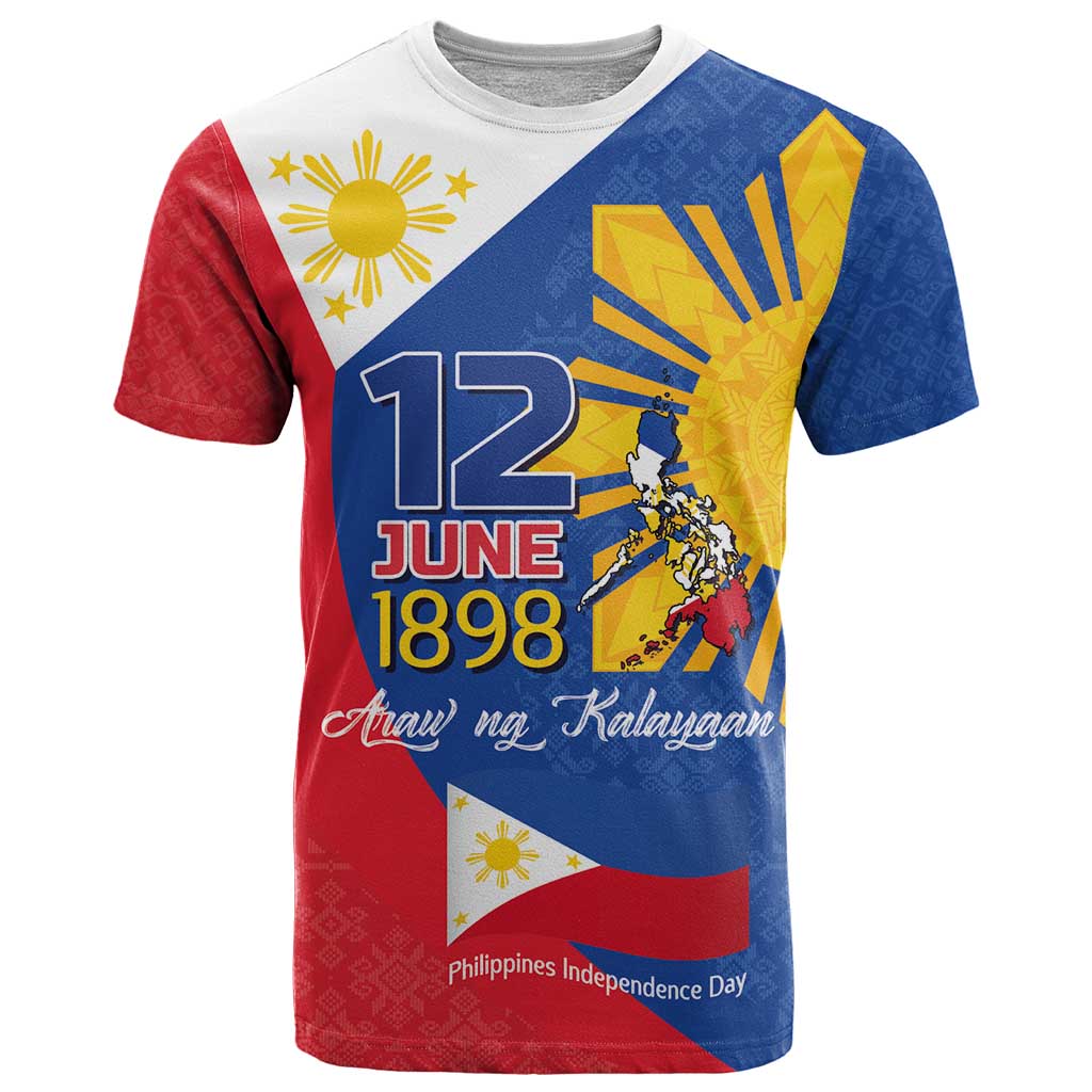 Philippines Independence Day T Shirt Araw ng Kalayaan Polynesian Sun and YAKAN Pattern
