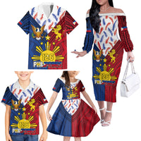 Philippines Independence Day 126th Anniversary Family Matching Off The Shoulder Long Sleeve Dress and Hawaiian Shirt Polynesian Pattern National Flag Style LT03 - Polynesian Pride