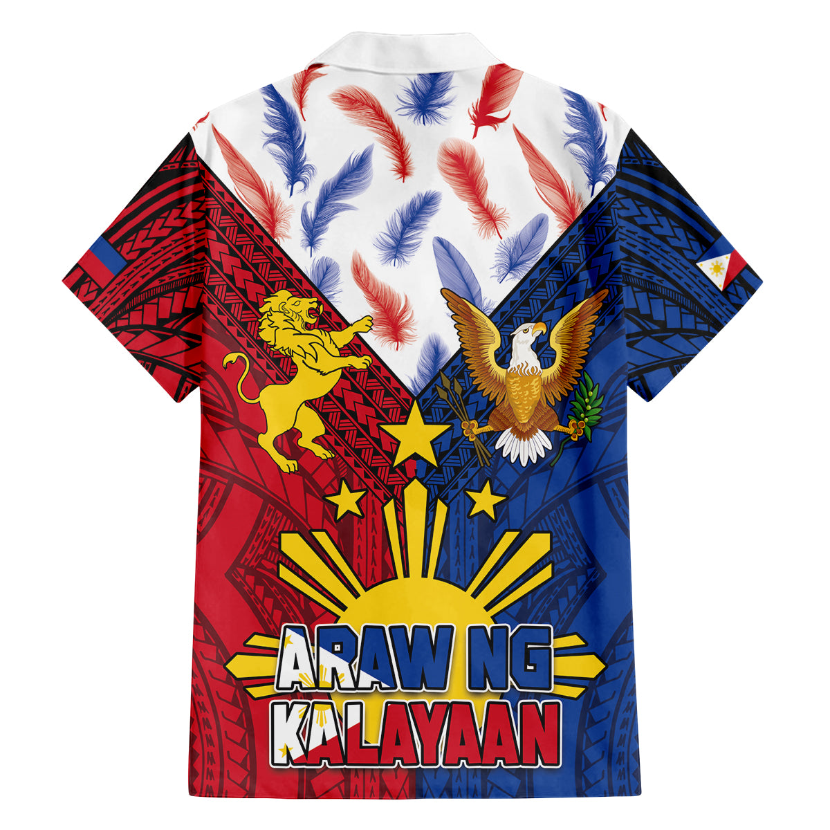 Philippines Independence Day 126th Anniversary Family Matching Off The Shoulder Long Sleeve Dress and Hawaiian Shirt Polynesian Pattern National Flag Style LT03 - Polynesian Pride