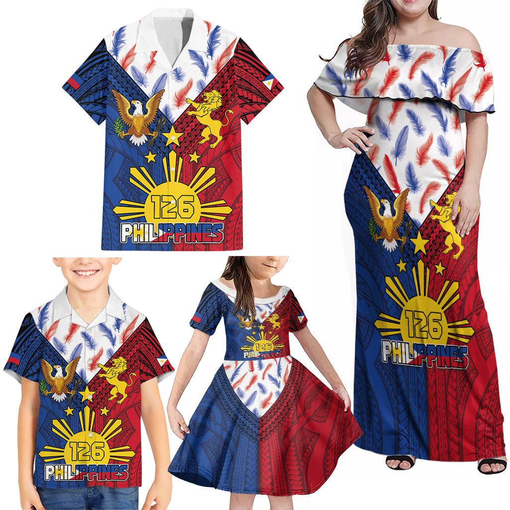 Philippines Independence Day 126th Anniversary Family Matching Off Shoulder Maxi Dress and Hawaiian Shirt Polynesian Pattern National Flag Style LT03 - Polynesian Pride